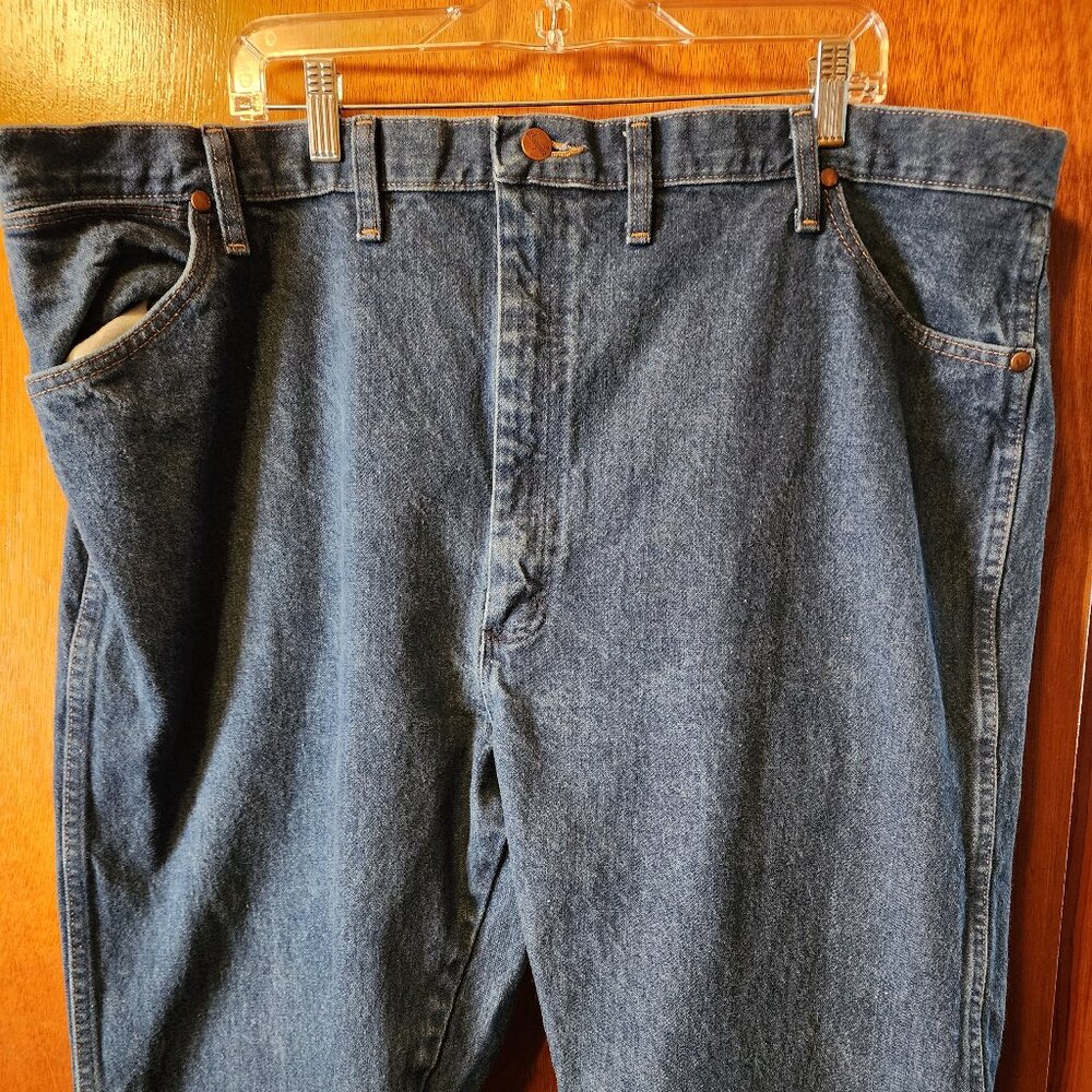 Men's 46x32 Wrangler 13MWZPW Cowboy Cut 5 Pocket Demin Blue Jeans